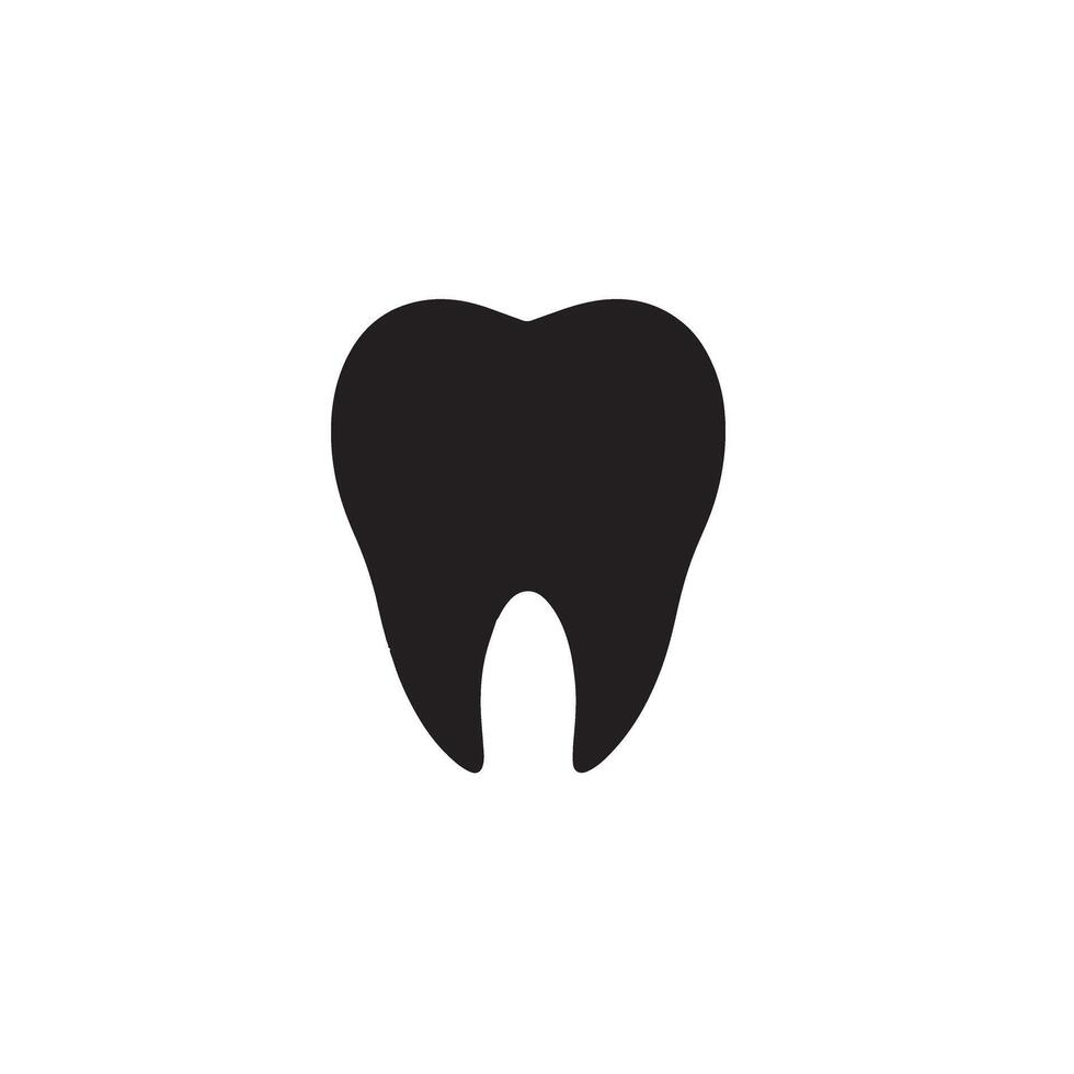 Tooth silhouette. Tooth logo, Tooth black icon vector
