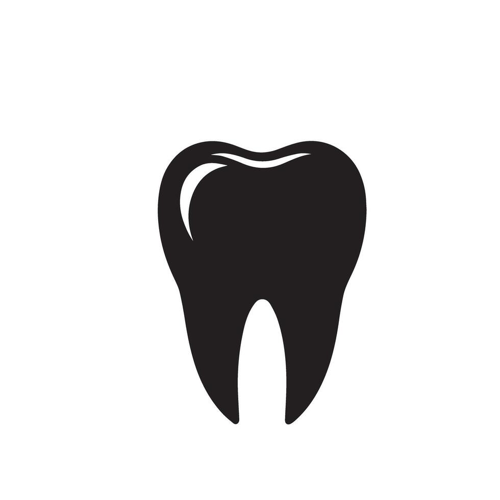 Tooth silhouette. Tooth logo, Tooth black icon vector