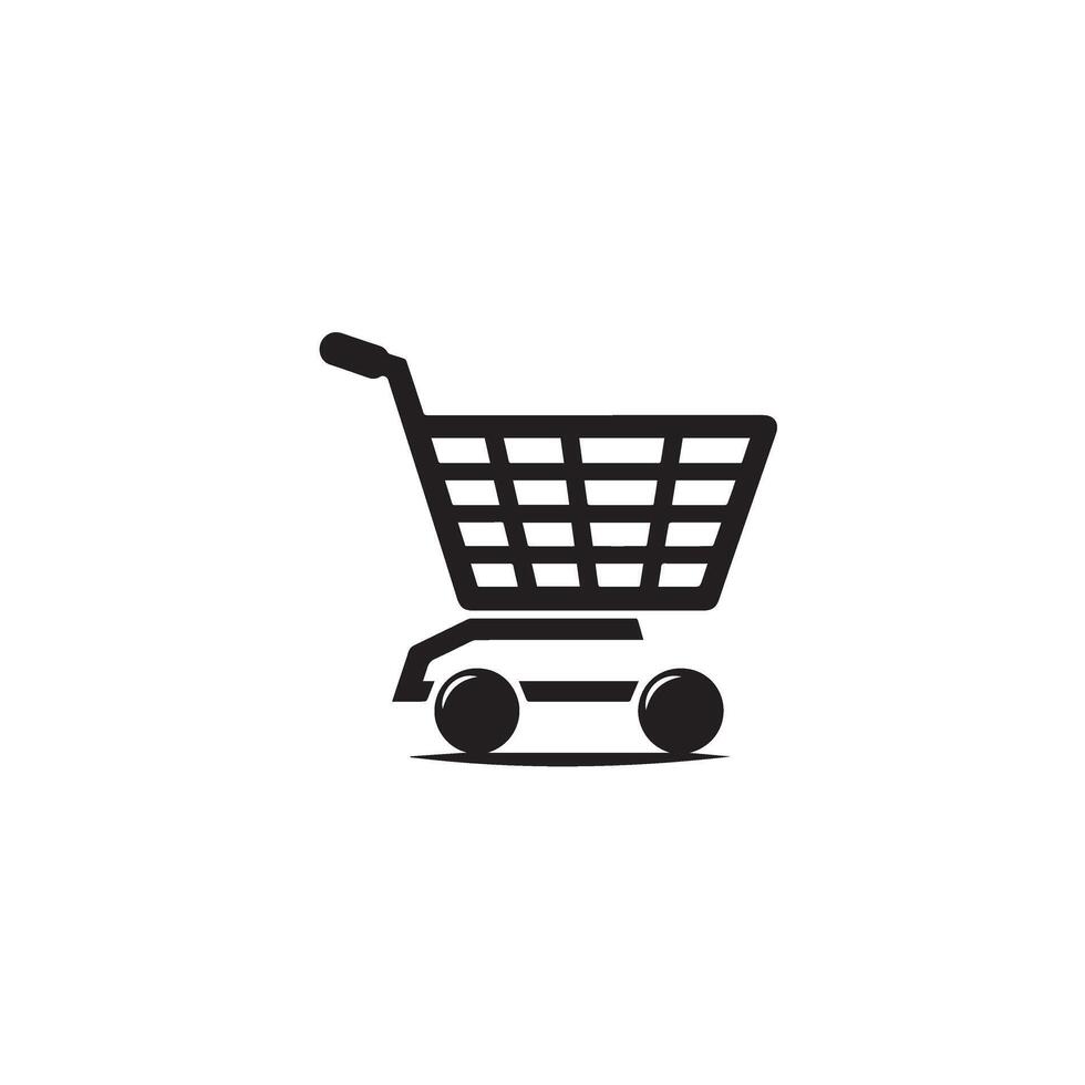 Shopping cart silhouette. shopping cart logo, shopping cart black icon. vector