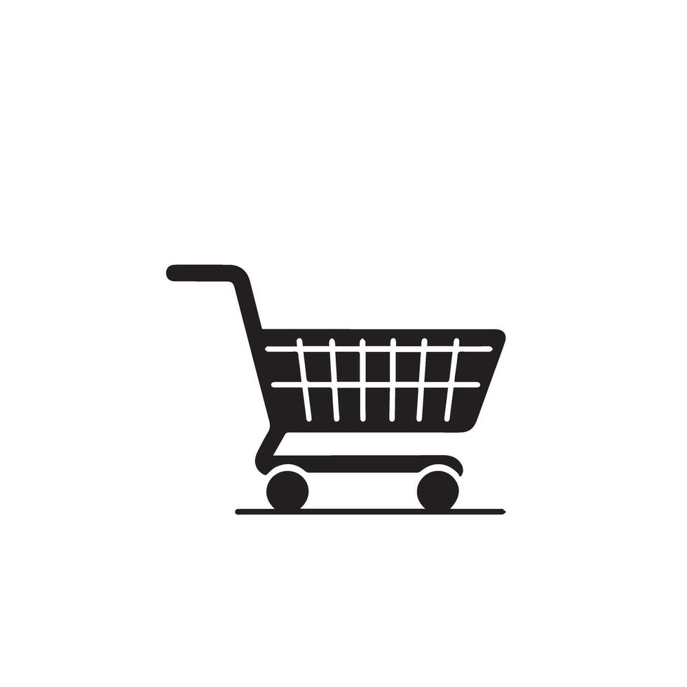 Shopping cart silhouette. shopping cart logo, shopping cart black icon. vector