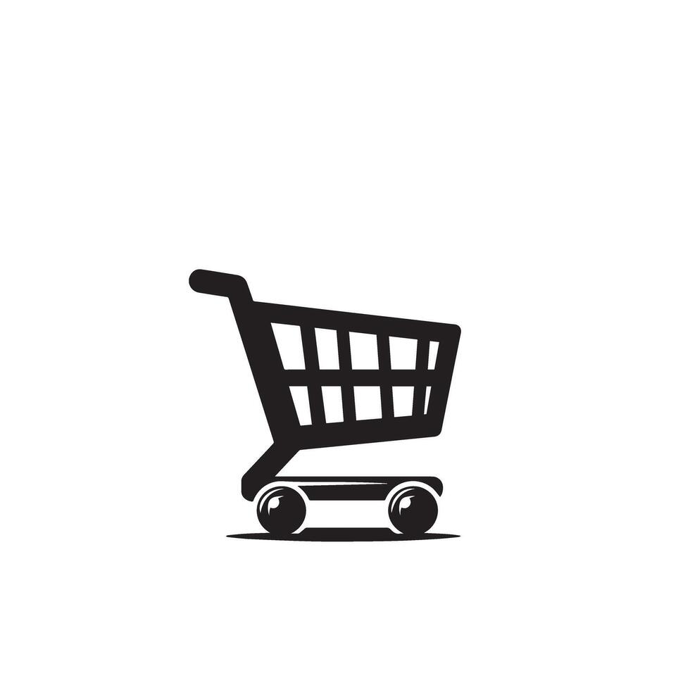 Shopping cart silhouette. shopping cart logo, shopping cart black icon. vector