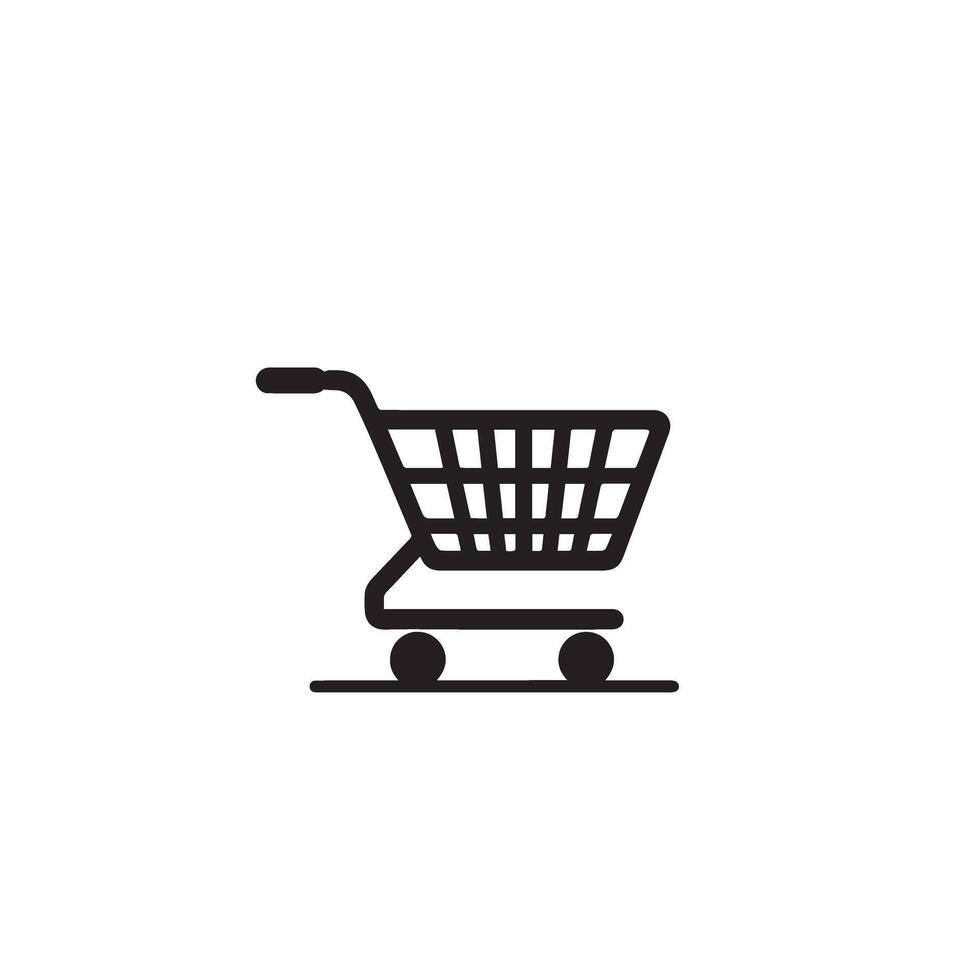 Shopping cart silhouette. shopping cart logo, shopping cart black icon. vector
