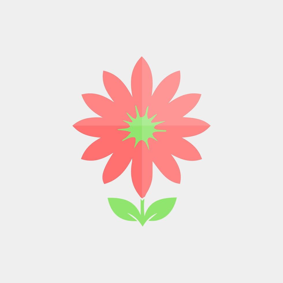 Rose flower of blooming plant. Garden rose isolated icon of pink blossom, petal and bud with green stem and leaf for romantic floral decoration, wedding bouquet and valentine greeting card Free vector
