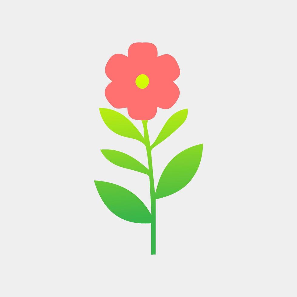 Rose flower of blooming plant. Garden rose isolated icon of pink blossom, petal and bud with green stem and leaf for romantic floral decoration, wedding bouquet and valentine greeting card Free vector