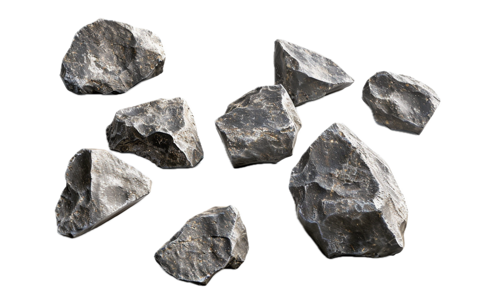 Rough black meteorites. png