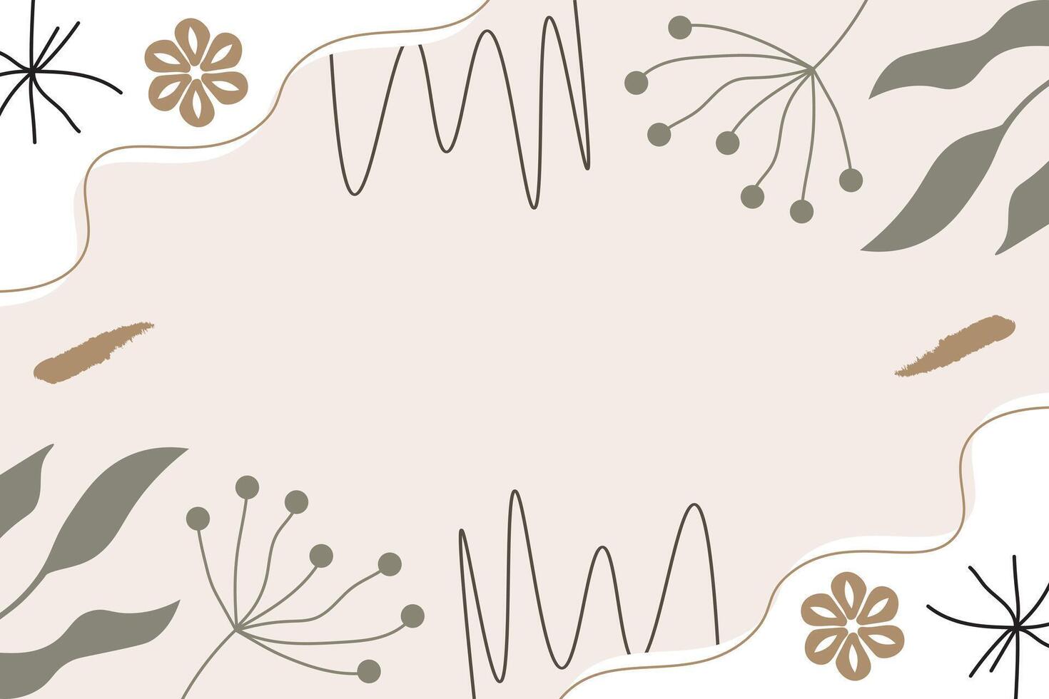 Abstract leaf hand drawn element background template vector