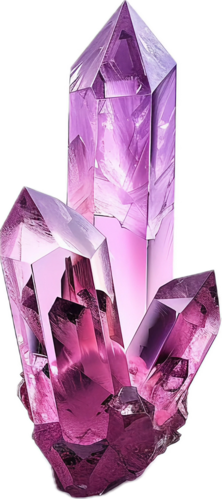Cluster of purple quartz crystals. png