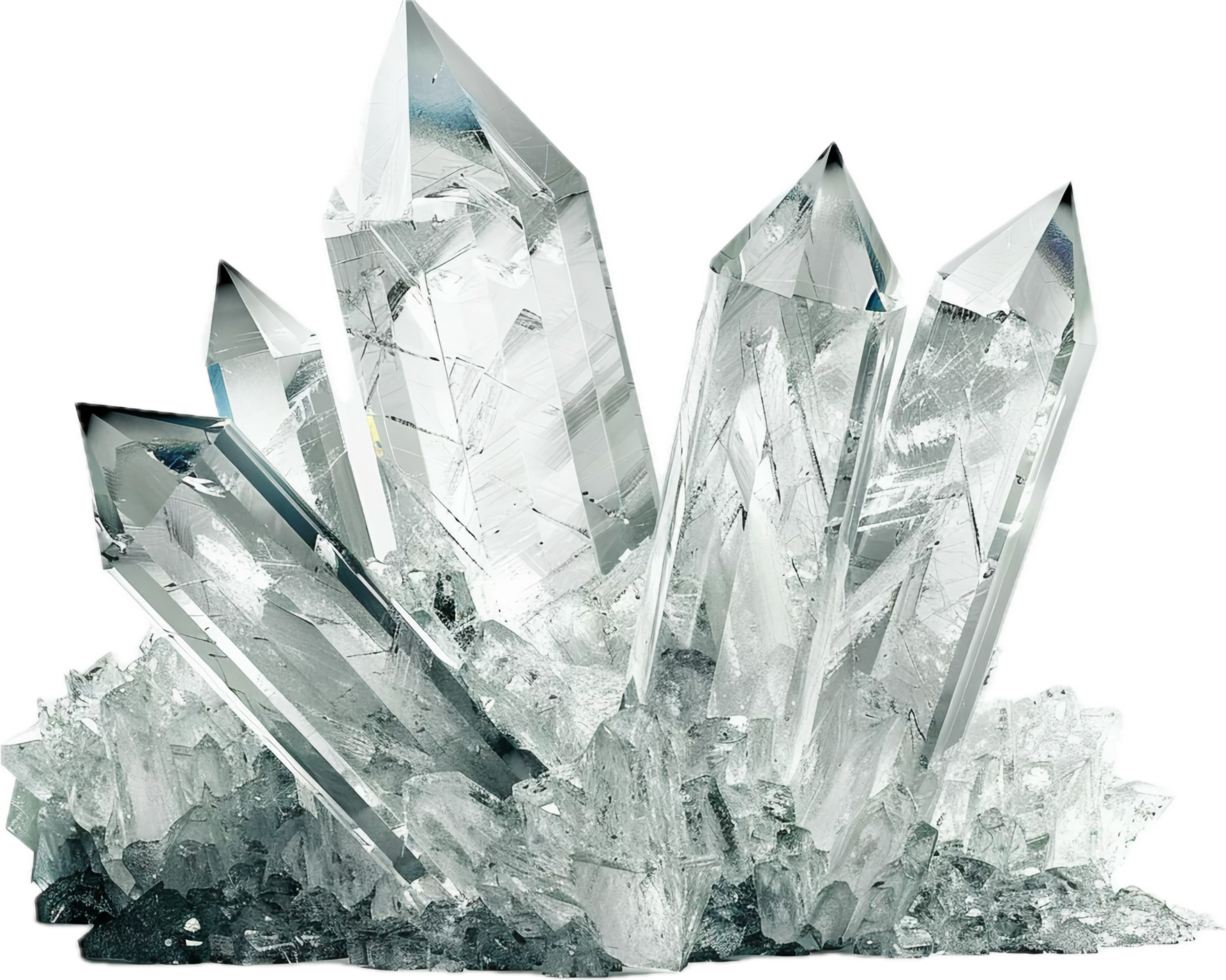 Cluster of purple quartz crystals. png