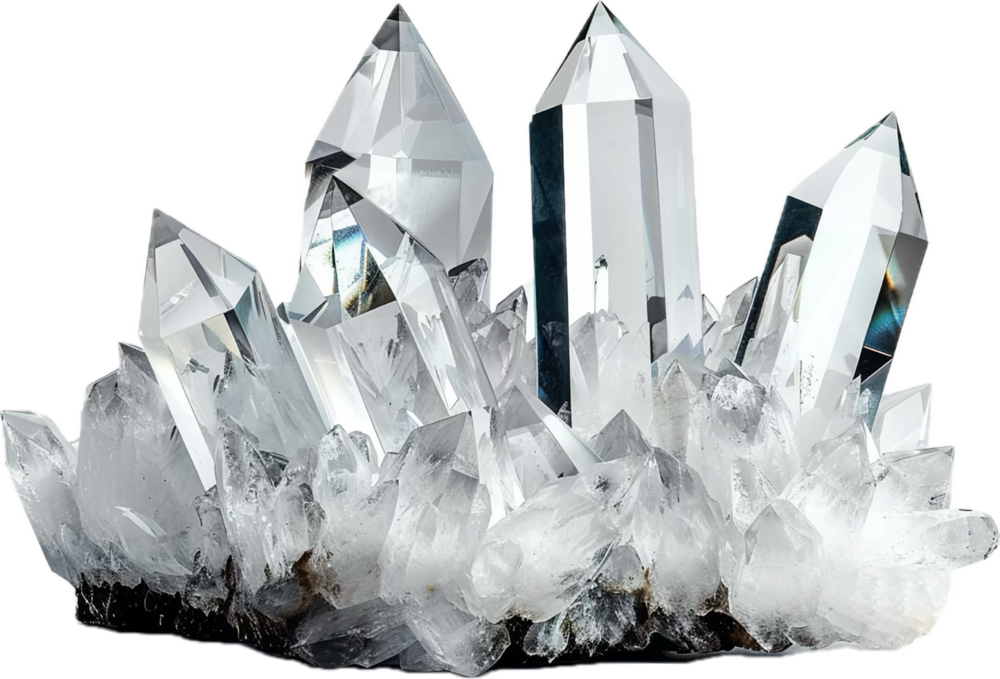 Cluster of purple quartz crystals. png