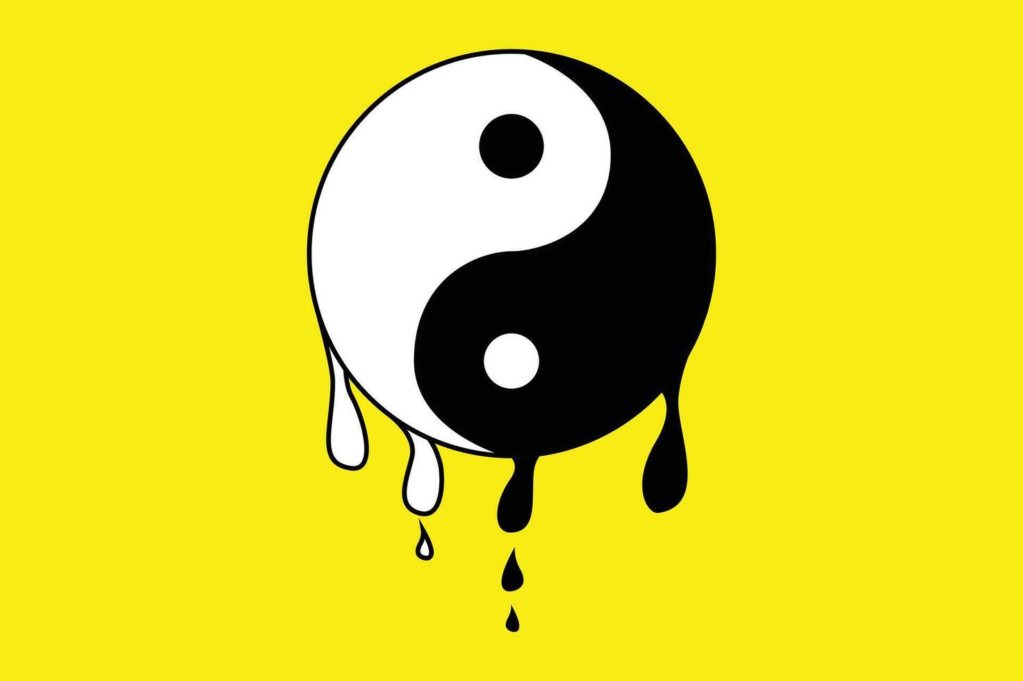 Dripping Yin Yang Abstract Design Drops vector