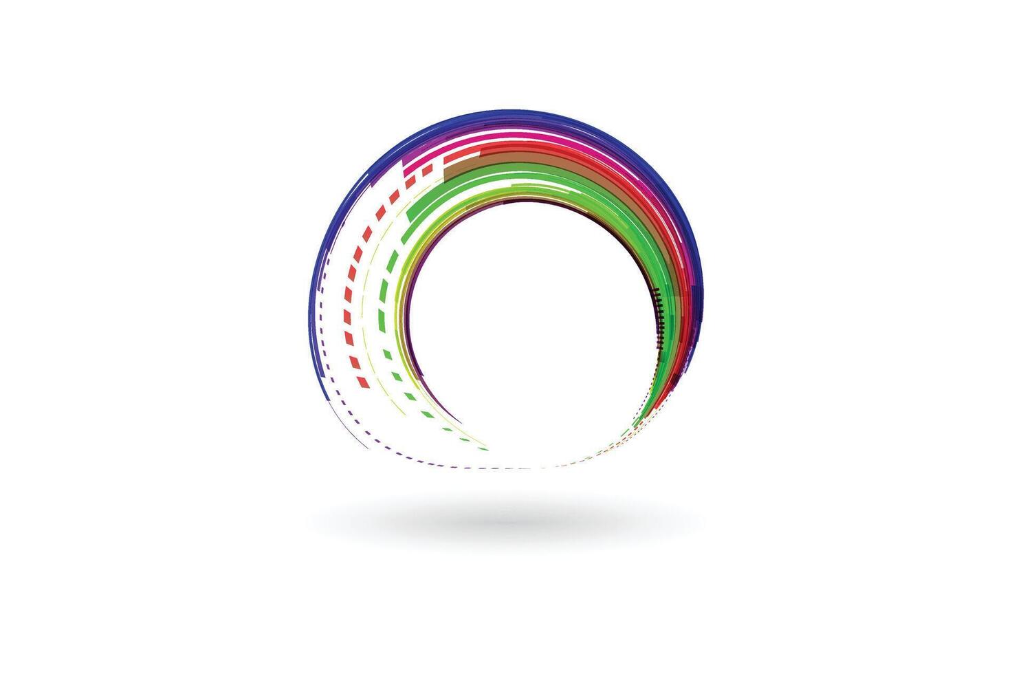 Colorful rainbow color curve design vector