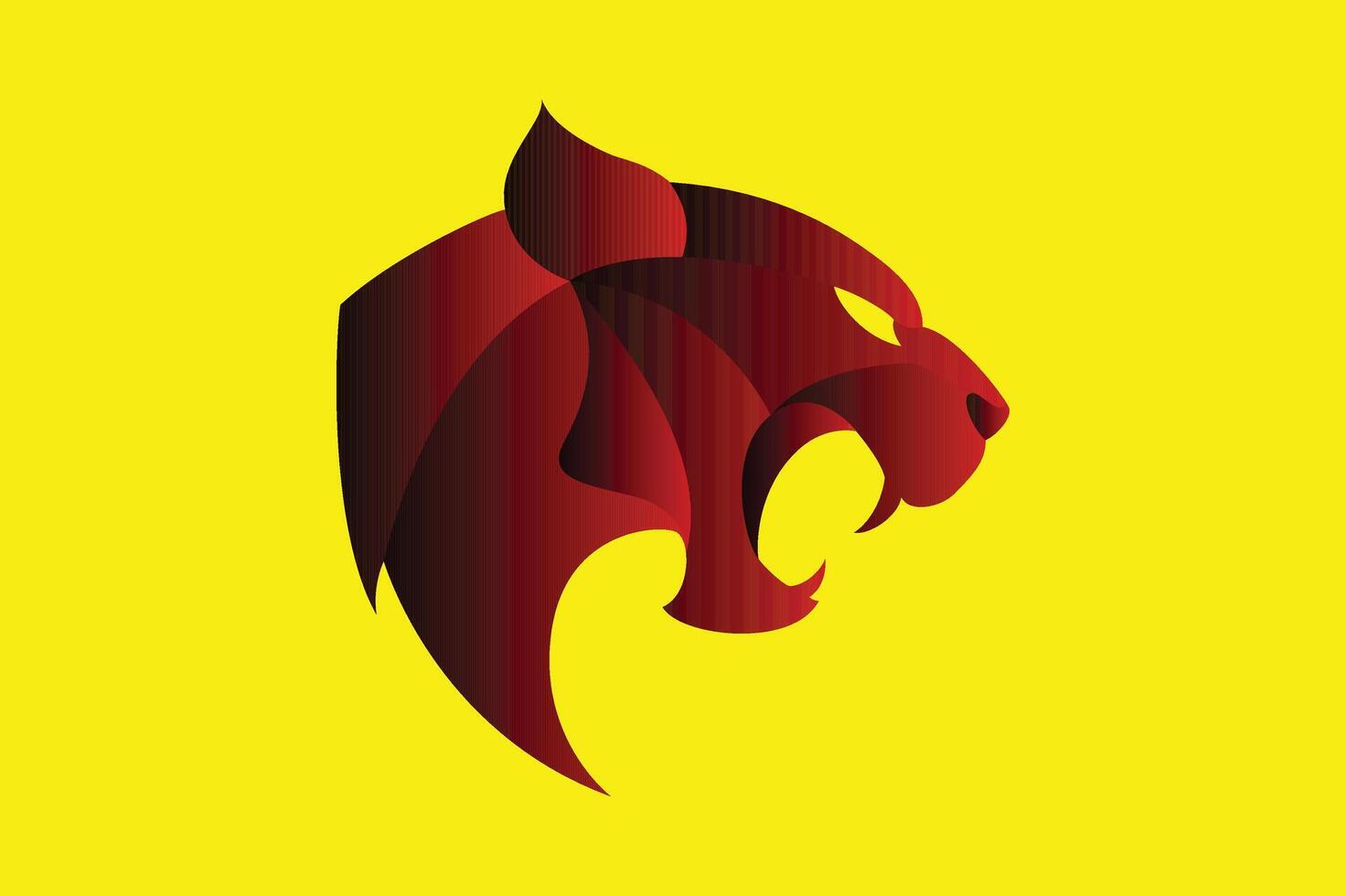 Angry gradient panther logo design vector