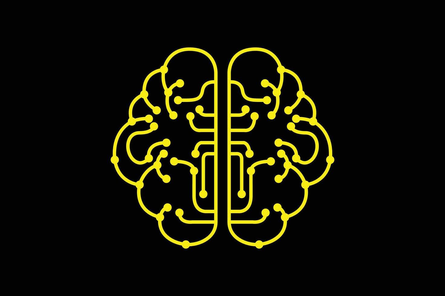 Technology brain circuit design illustration vector