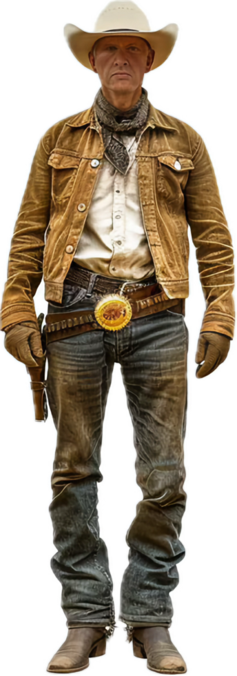 confidente vaquero en clasico occidental atuendo. 46334660 PNG