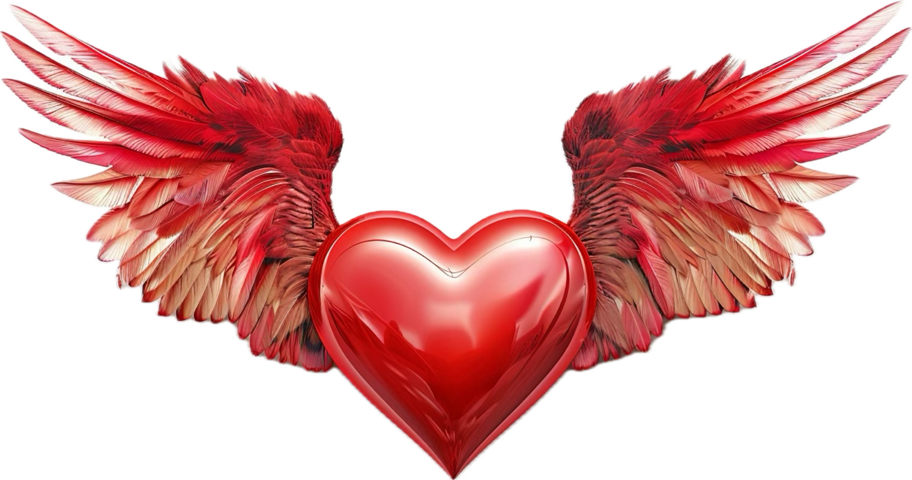 Heart with angel wings. png