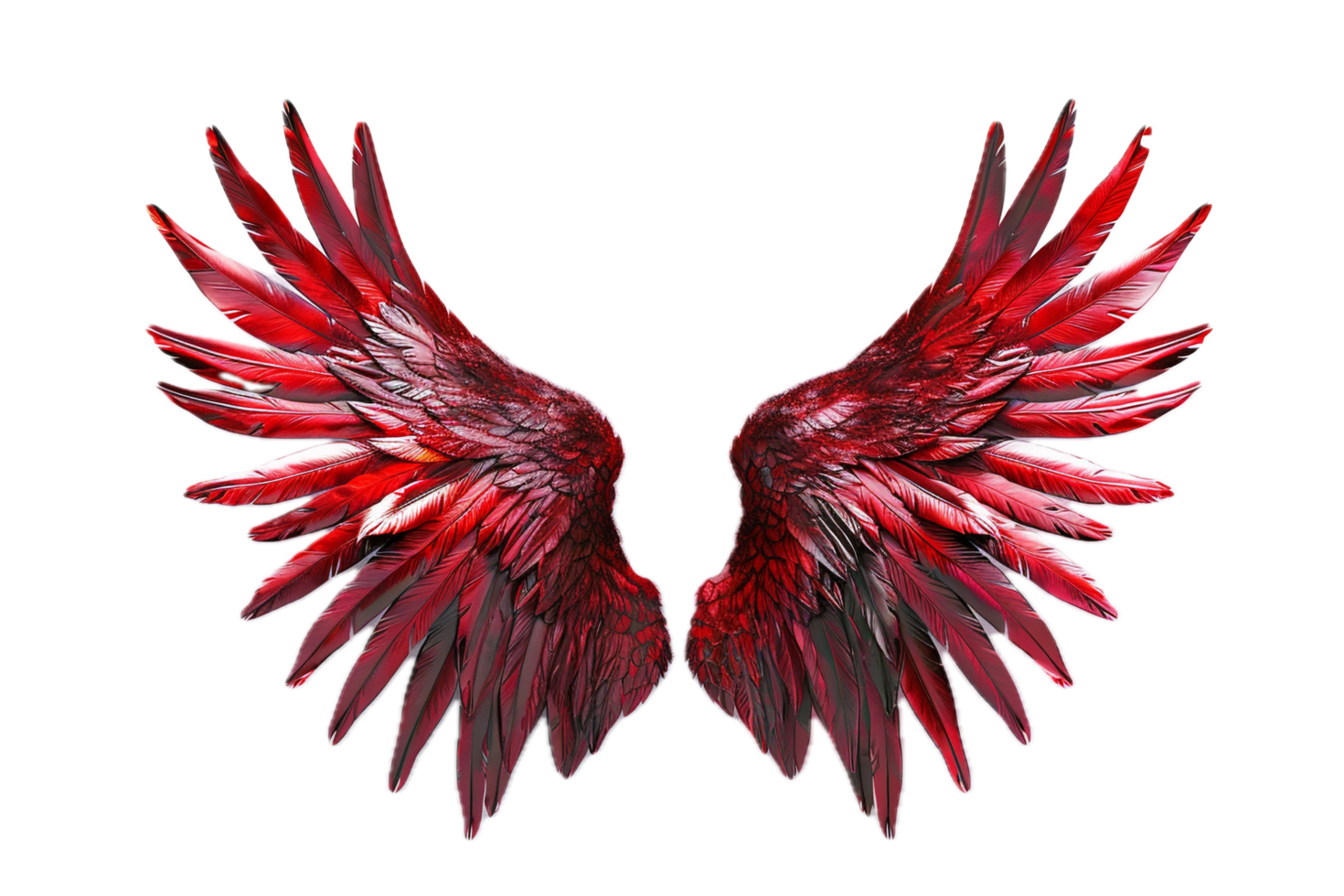 Detailed Red Dragon Wings Artwork. png