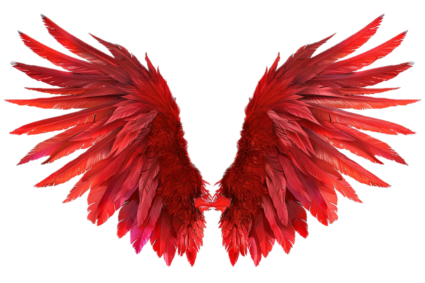 Detailed Red Dragon Wings Artwork. png