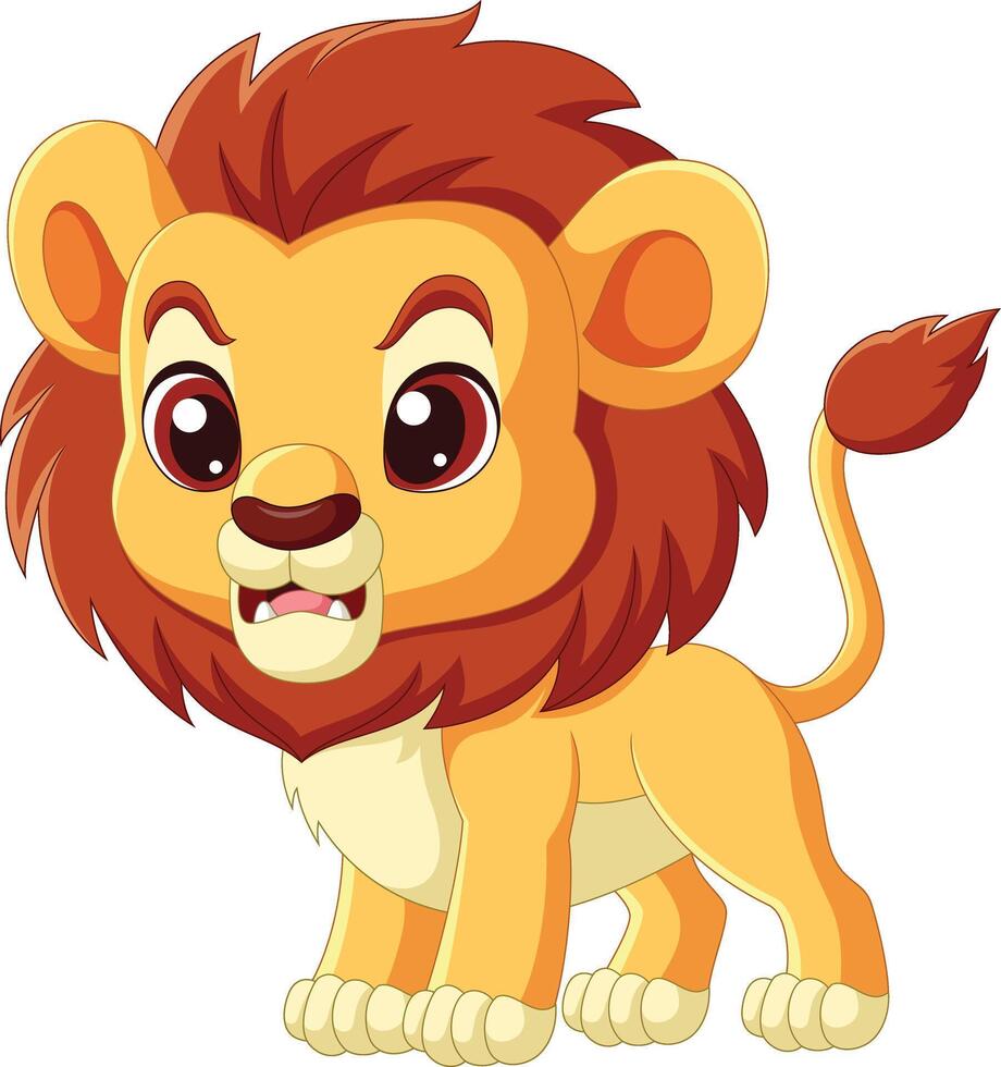 Illustration of cartoon angry little lion vector
