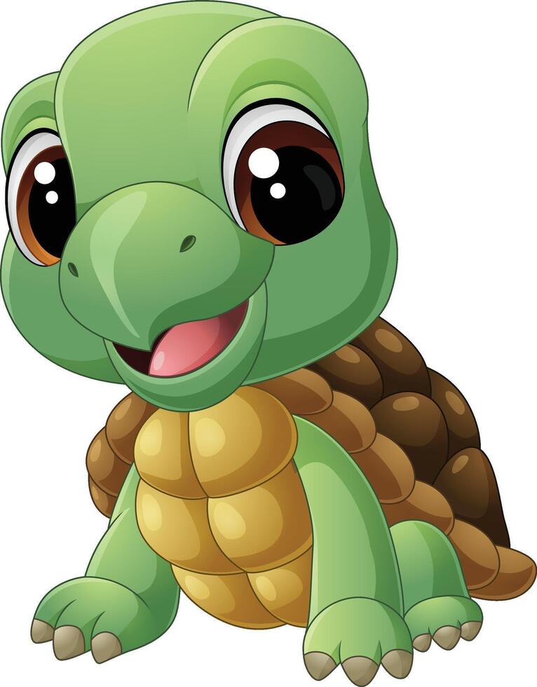 Cartoon funny baby turtle vector