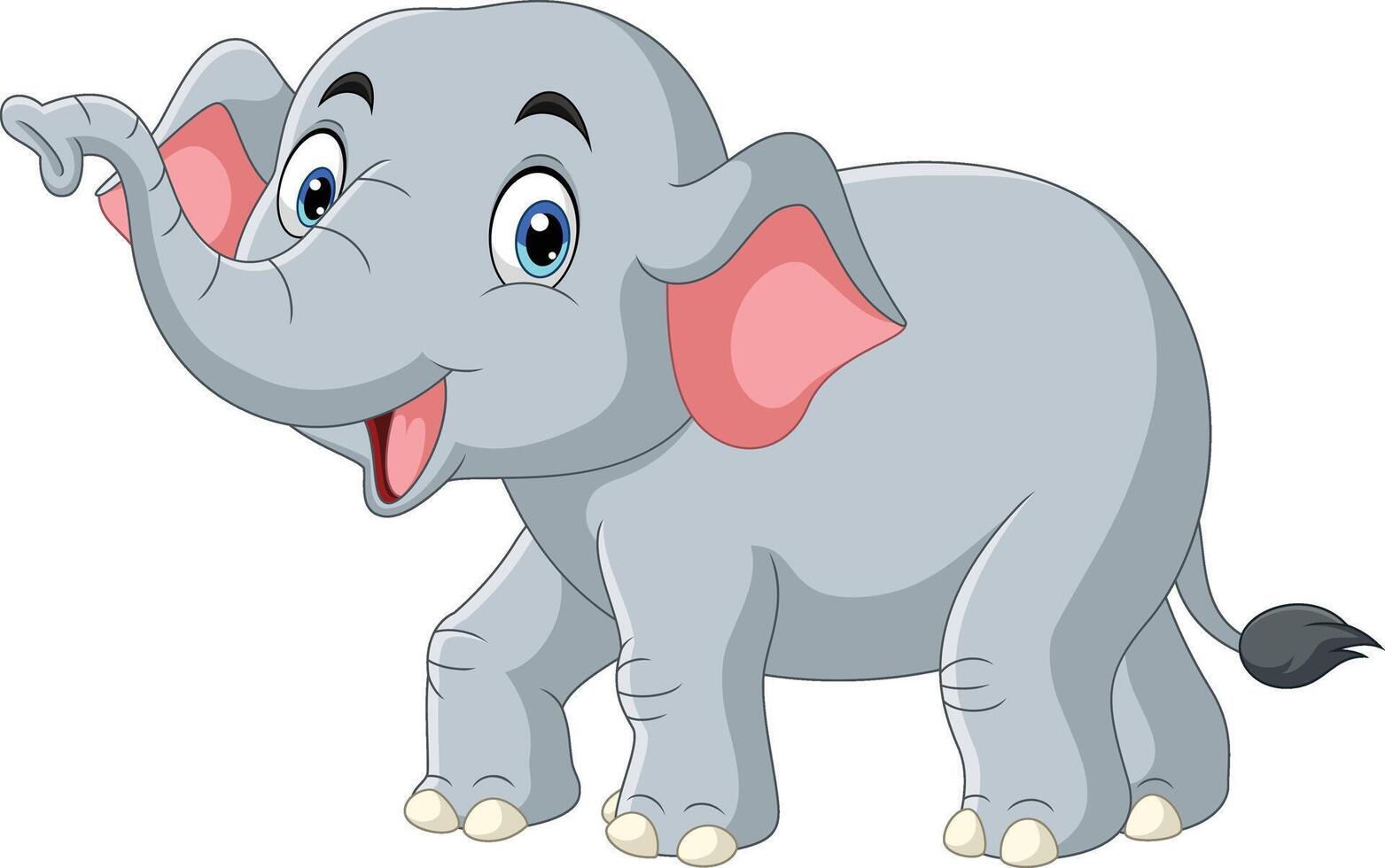 Cartoon elephant isolated on white background vector