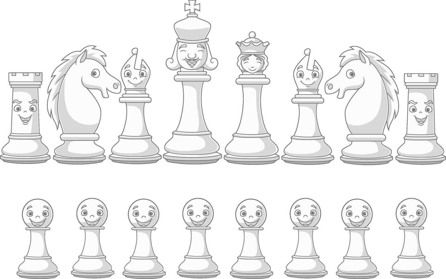 Illyustration of set of chess vector