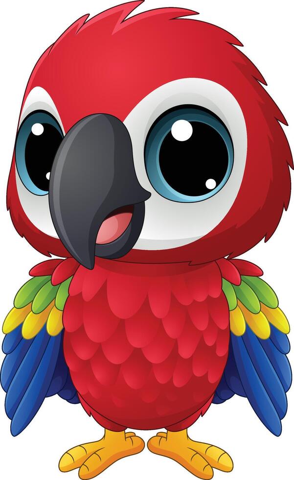 Cartoon funny macaw vector