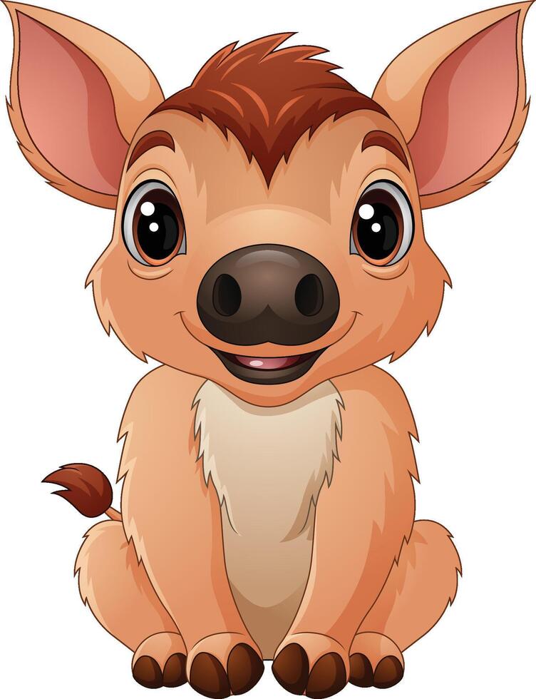 Cartoon wild boar sitting vector