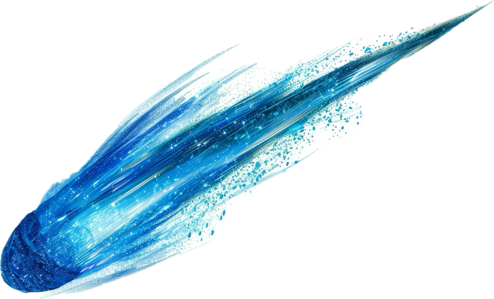 Glowing Blue Comet with Starry Tail. png