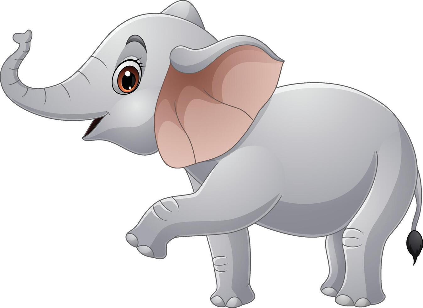 Cartoon elephant on white background vector
