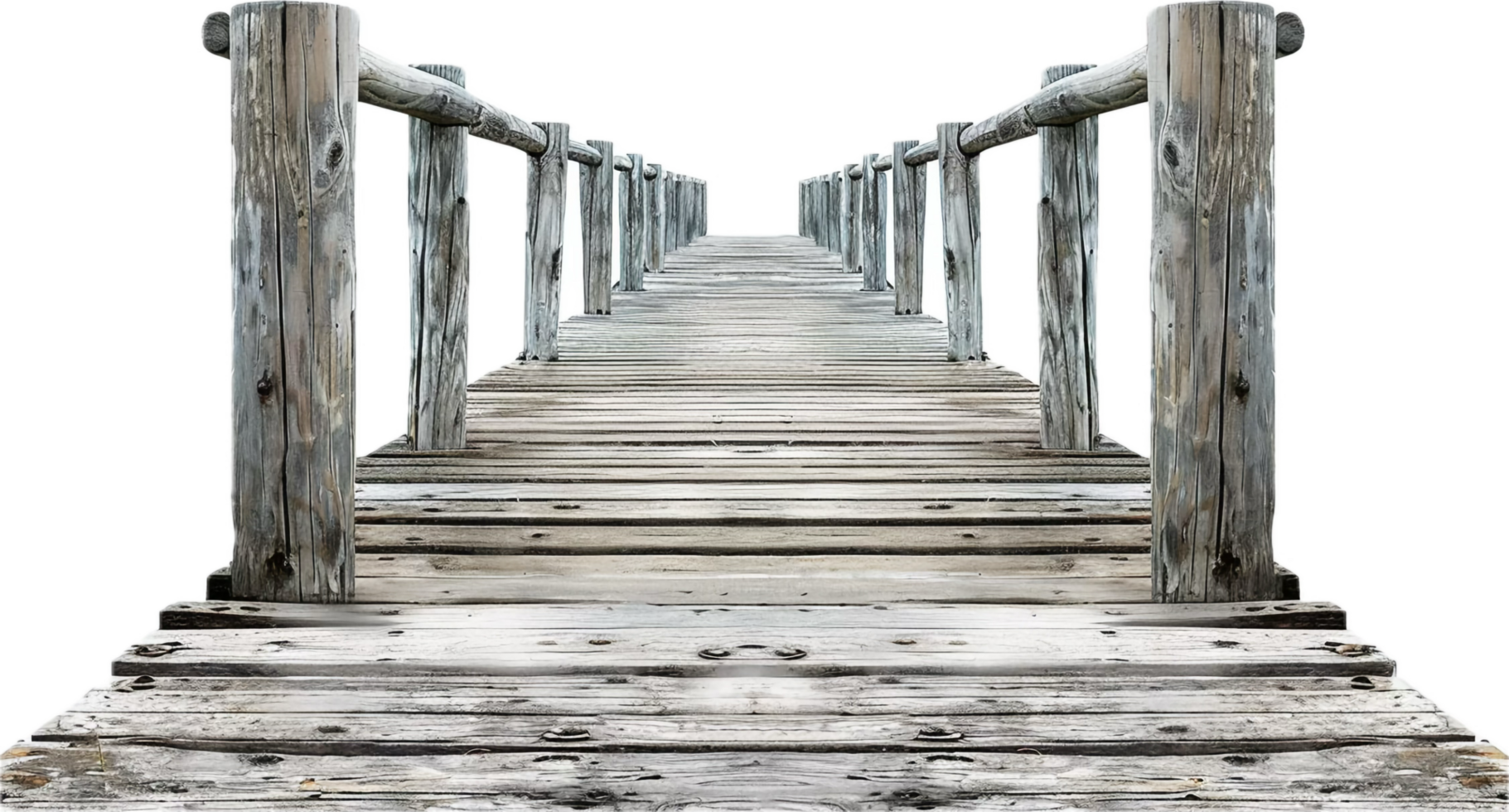 Old Wooden Bridge with Weathered Planks. png
