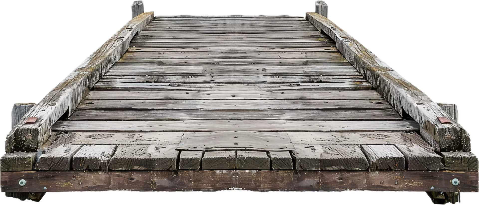 Old Wooden Bridge with Weathered Planks. png
