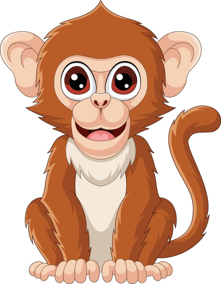 Cute Macaca cartoon on white background vector