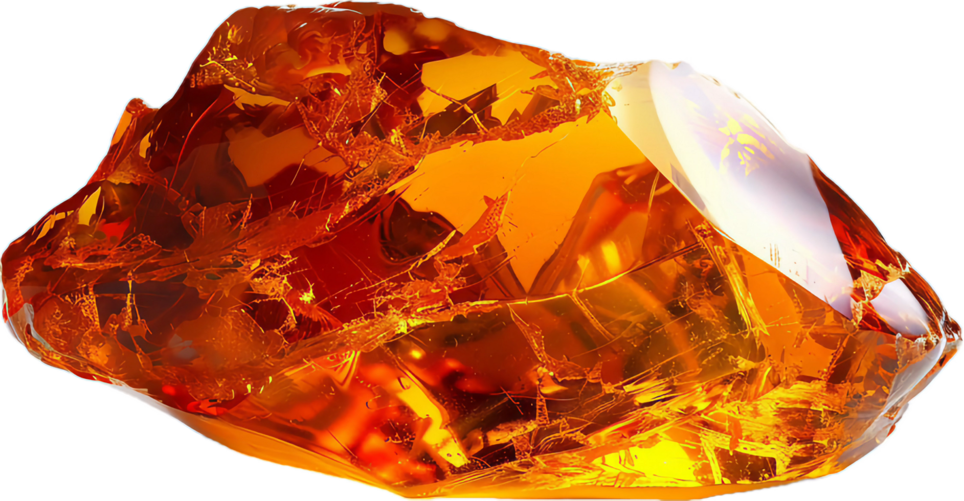 Golden Amber Resin with Trapped Inclusions. png