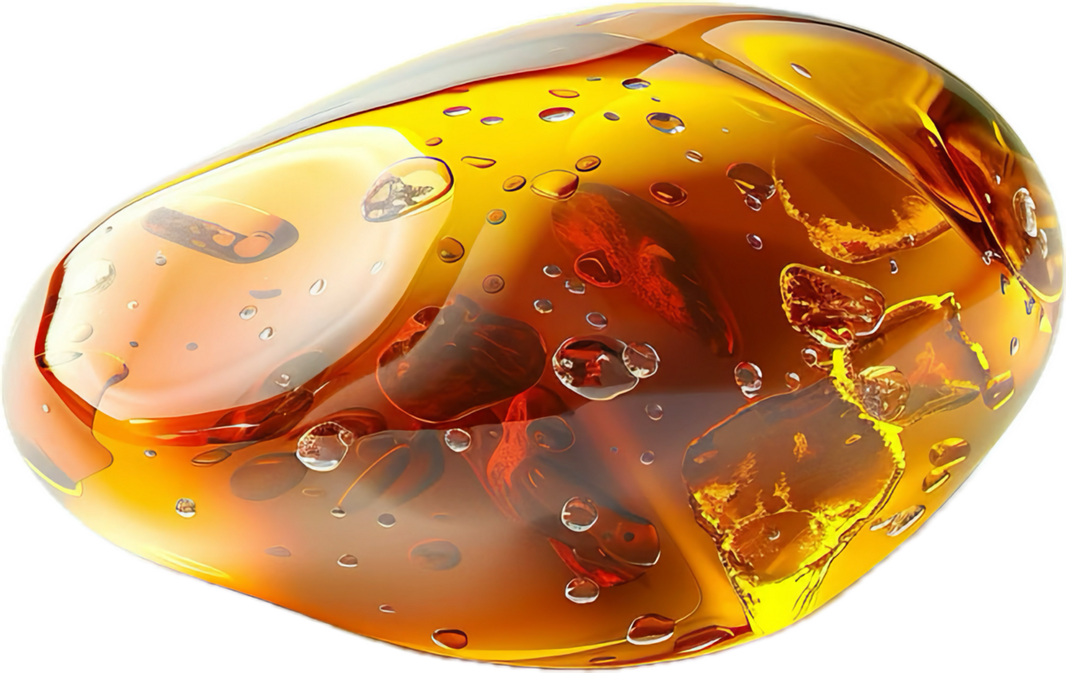 Golden Amber Resin with Trapped Inclusions. png