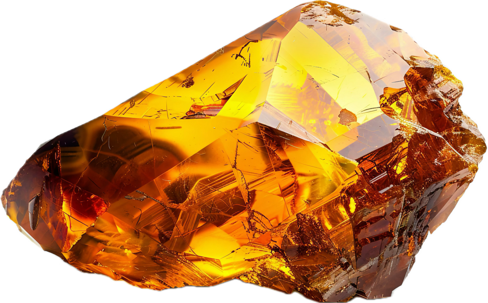 Golden Amber Resin with Trapped Inclusions. png