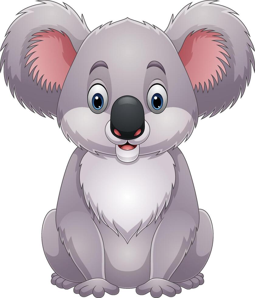 Cartoon funny little koala sitting vector