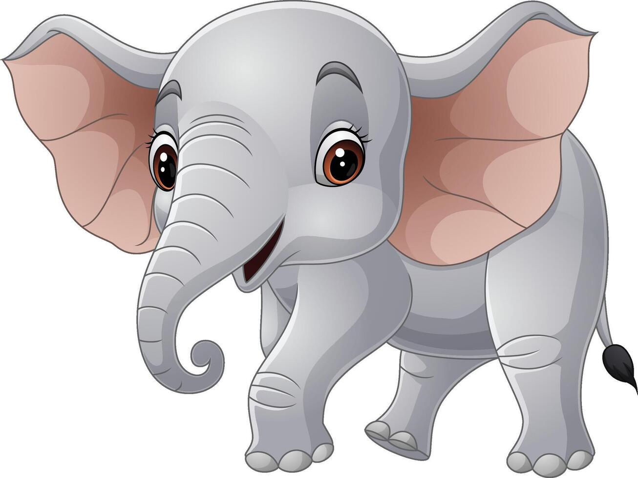 Cartoon elephant on white background vector