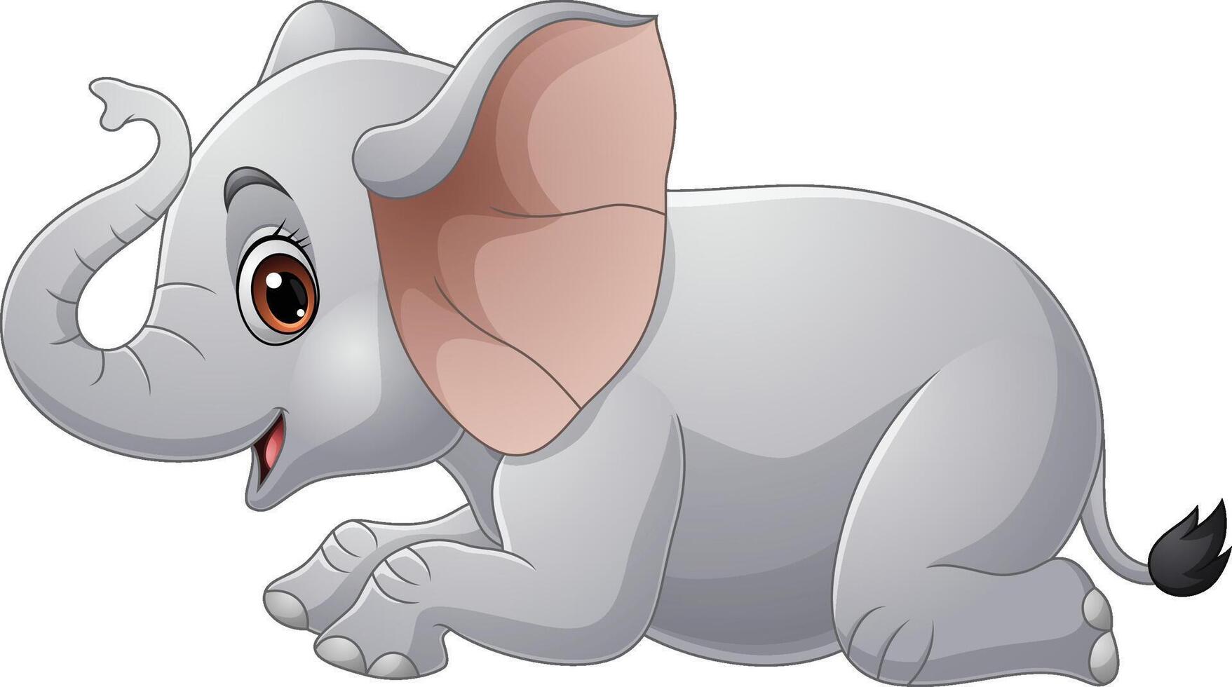 Cartoon elephant on white background vector
