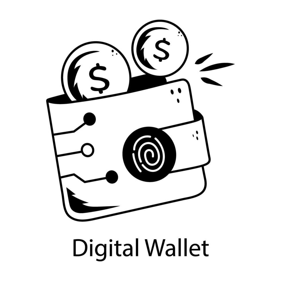 Trendy Digital Wallet vector