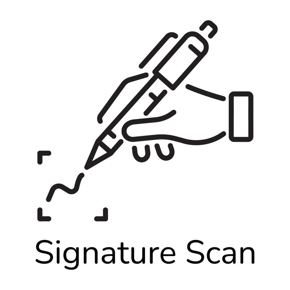 Trendy Signature Scan vector
