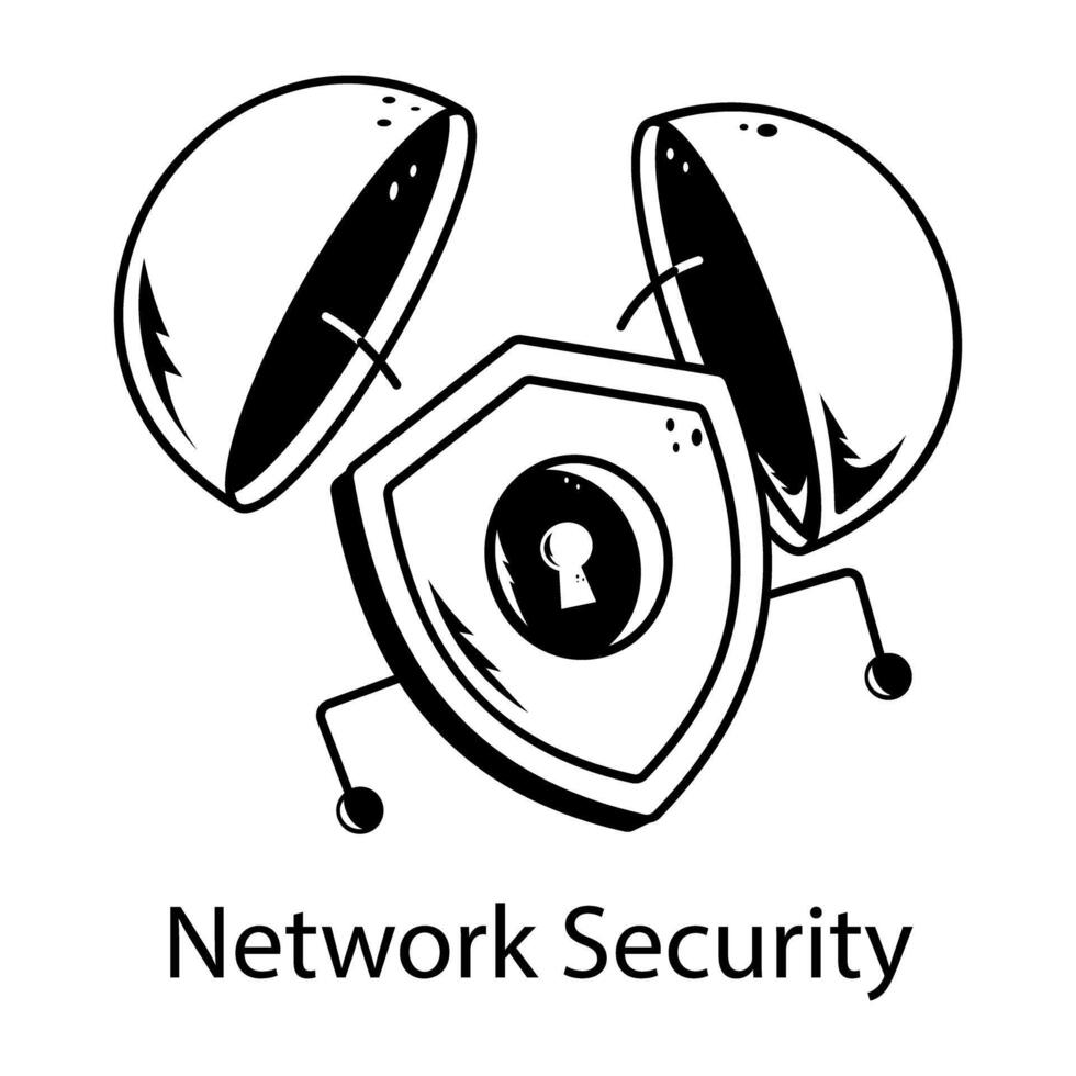 Trendy Network Security vector
