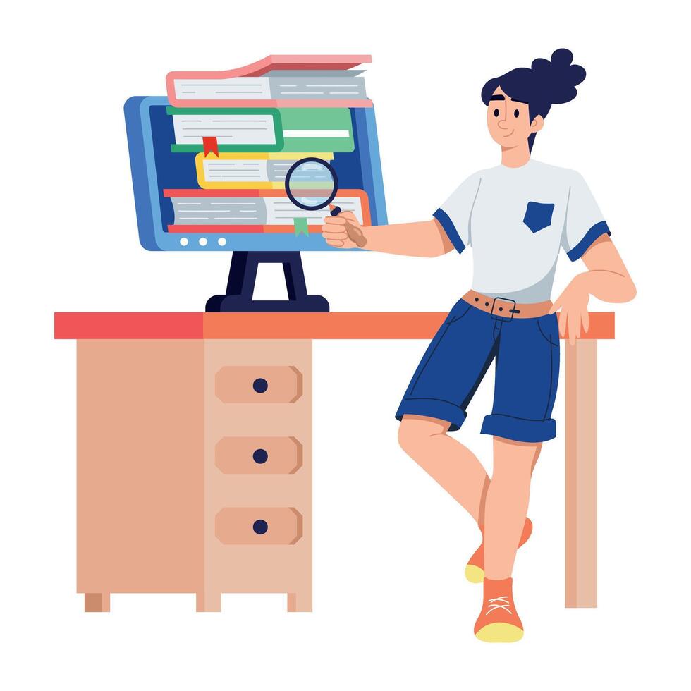 Trendy Search Books vector