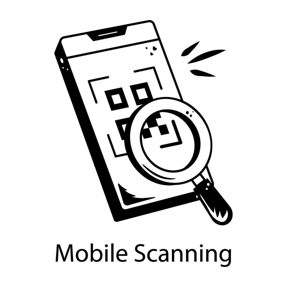Trendy Mobile Scanning vector