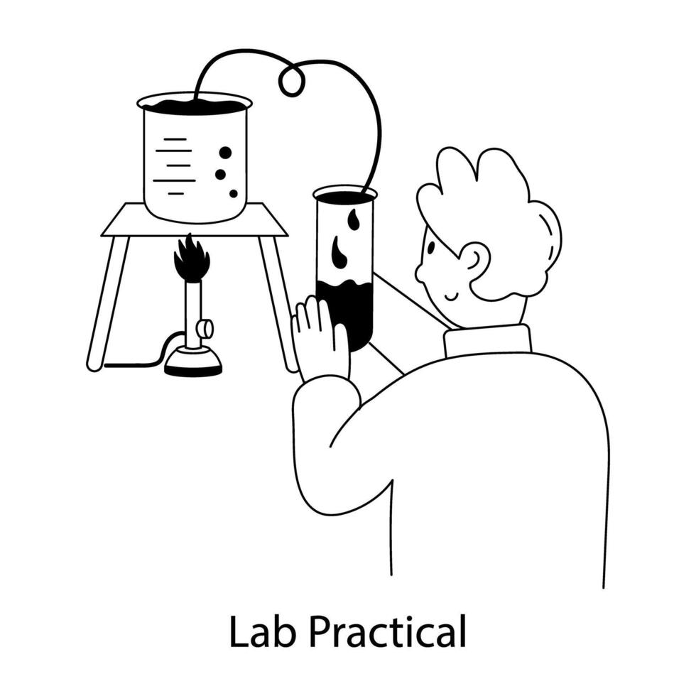 Trendy Lab Practical vector