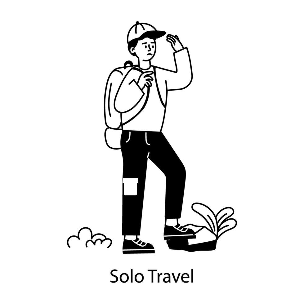 Trendy Solo Travel vector