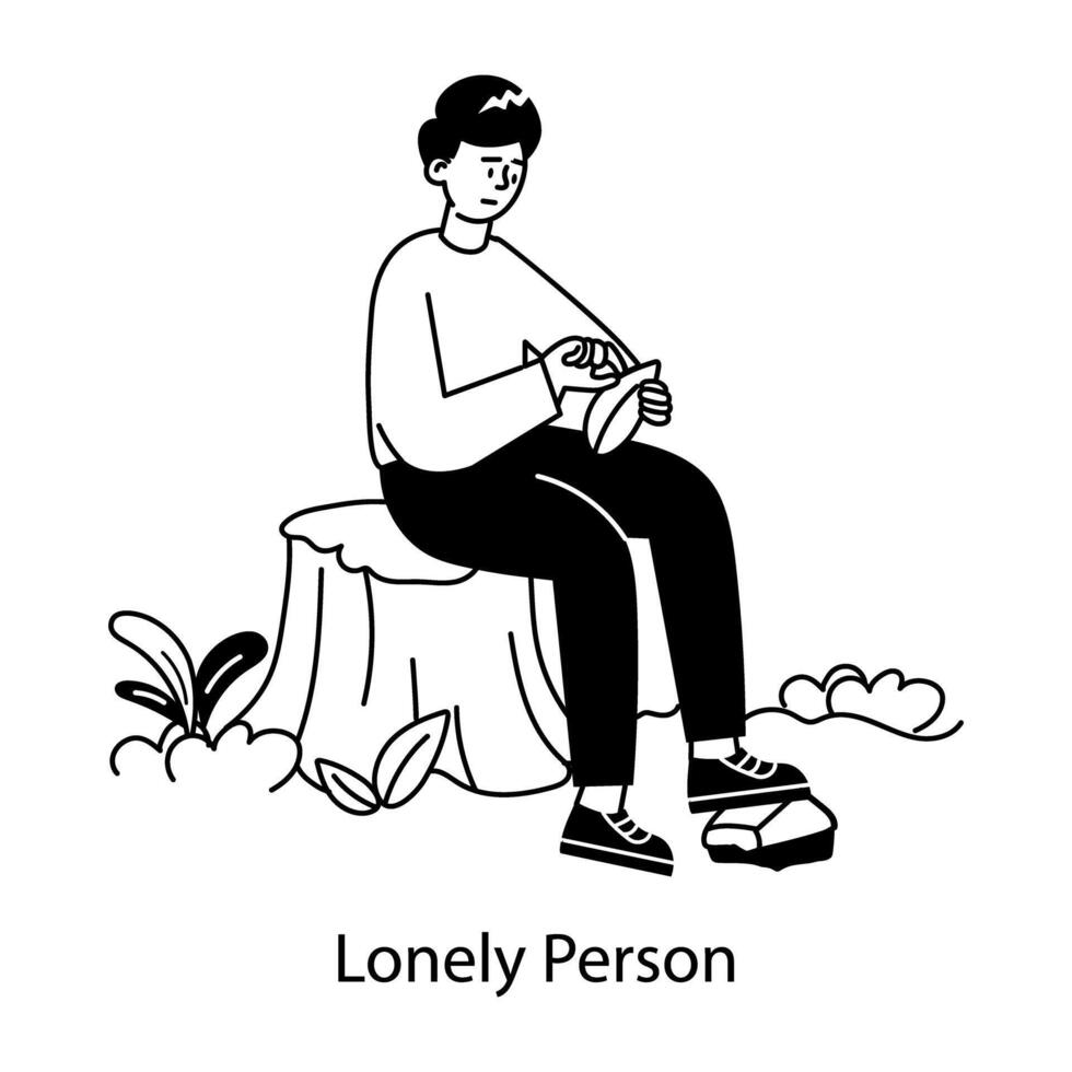 Trendy Lonely Person vector