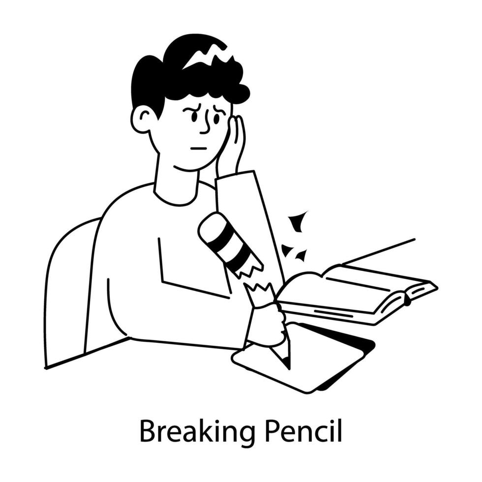 Trendy Breaking Pencil vector