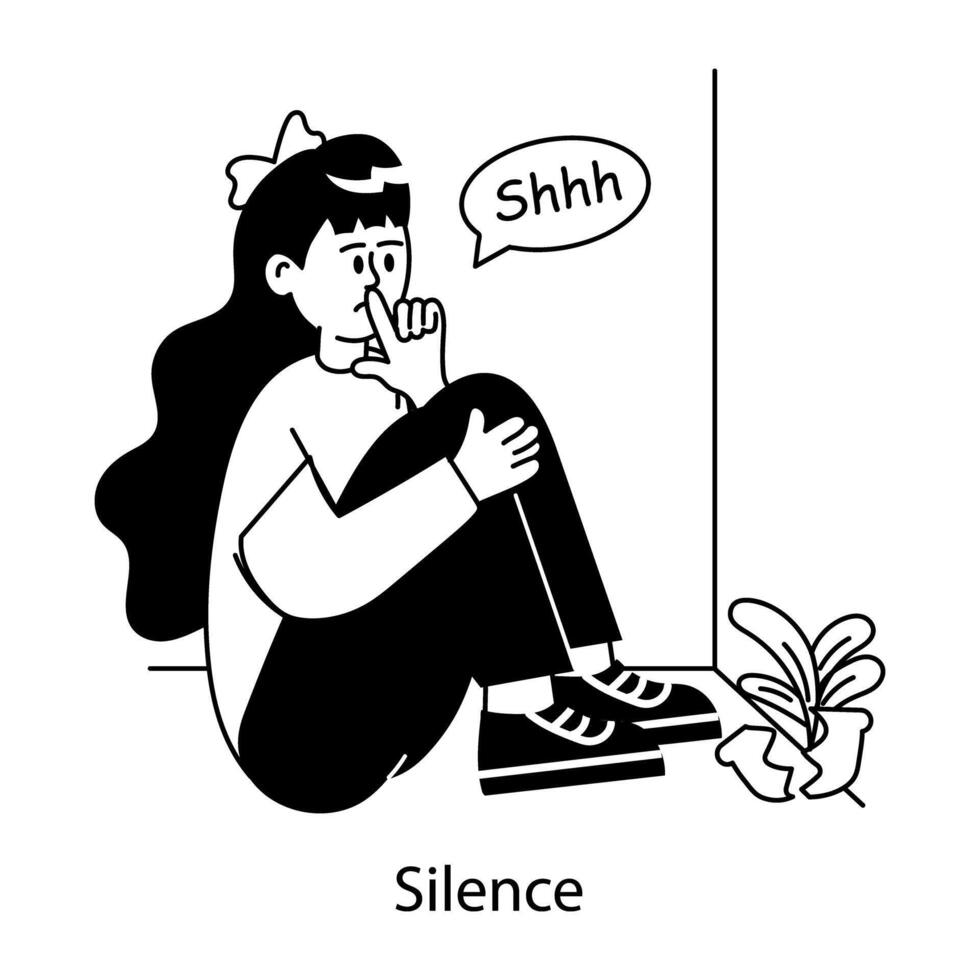 Trendy Silence Concepts vector
