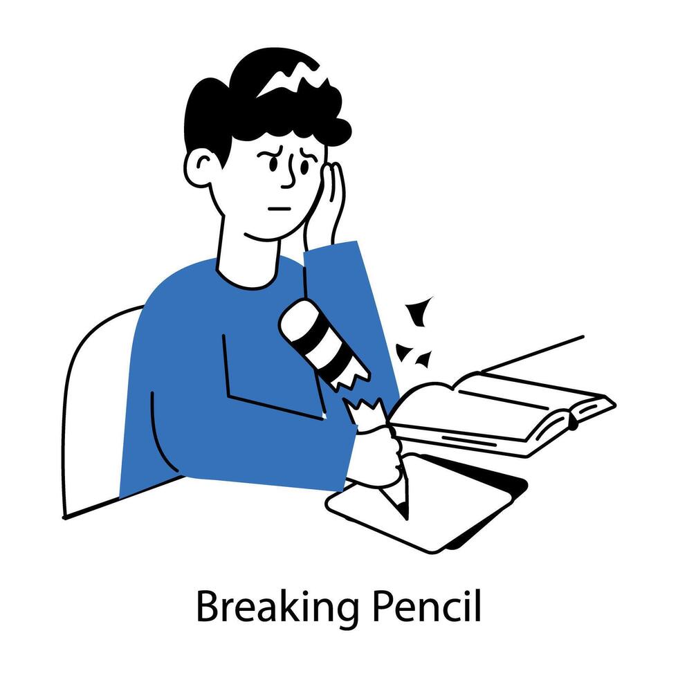 Trendy Breaking Pencil vector