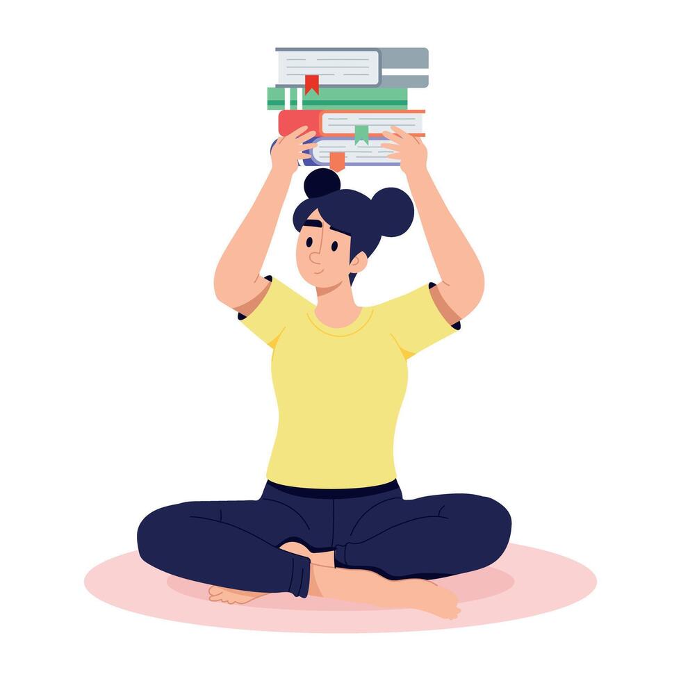 Trendy Carrying Books vector